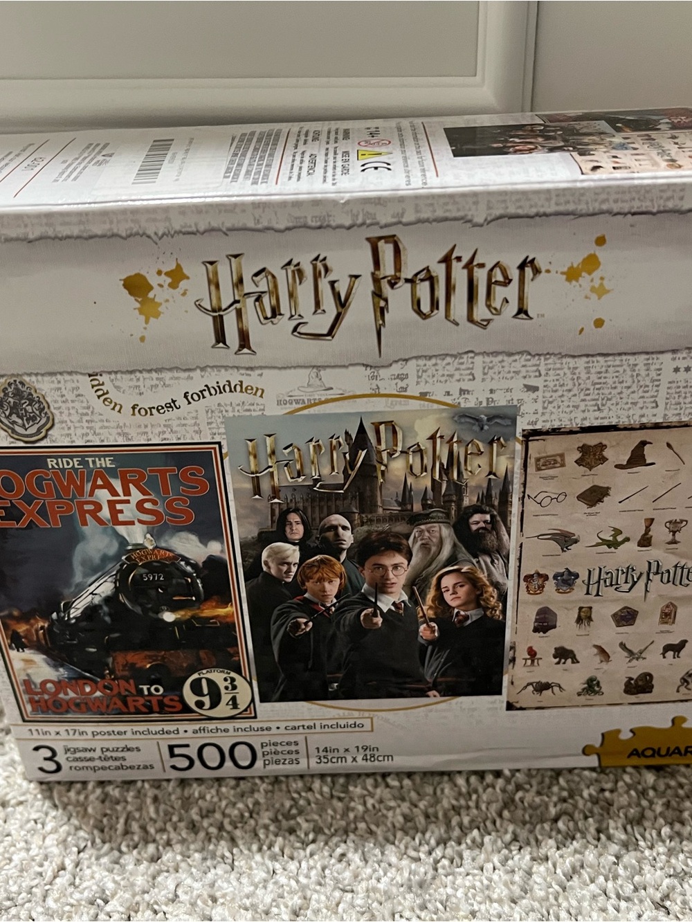 AQUARIUS Set of 3 Harry Potter Puzzles (Three 500 Piece Jigsaw Puzzles)- New